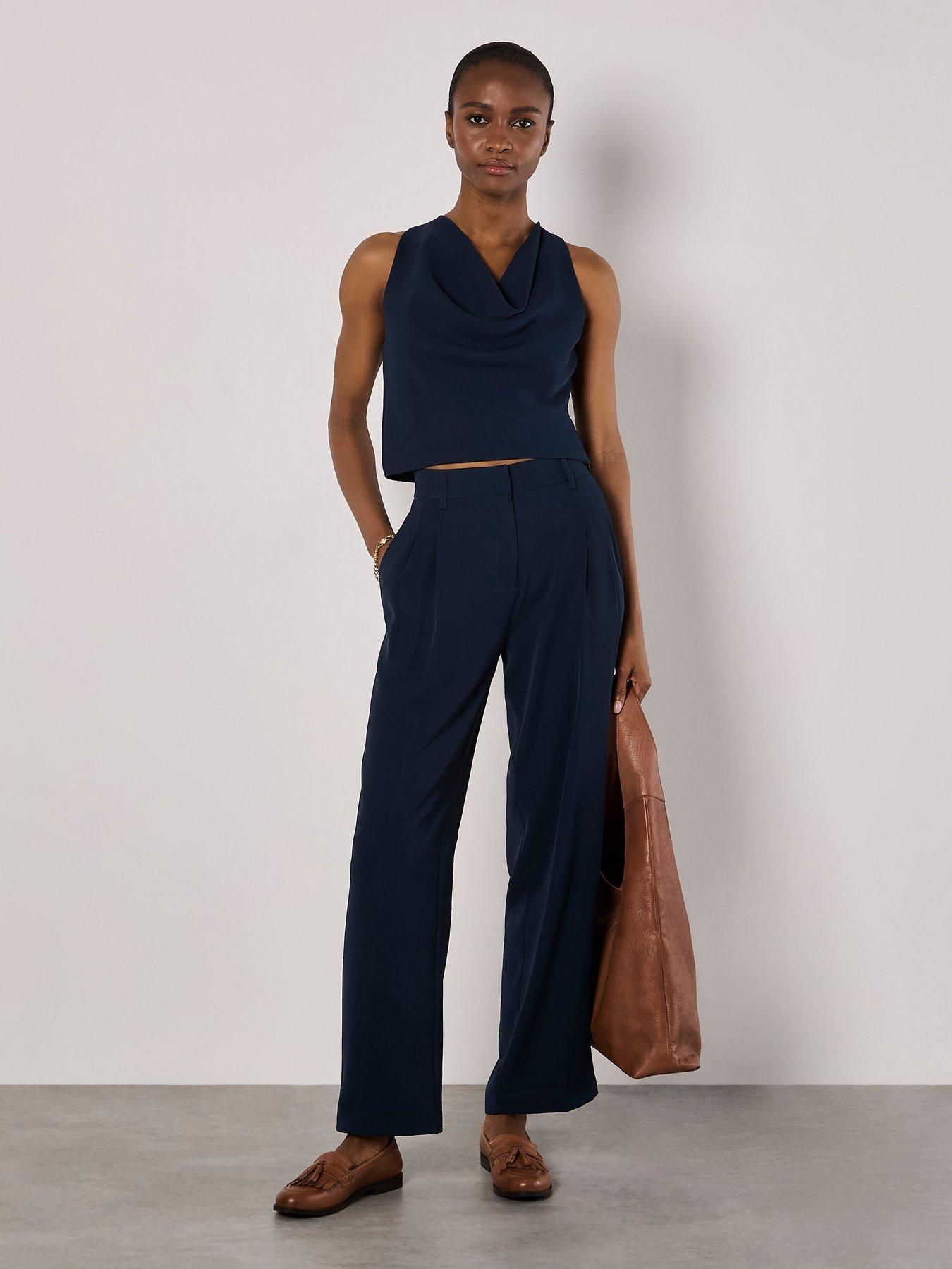 undefined Soft Twill Woven Trousers - Navy