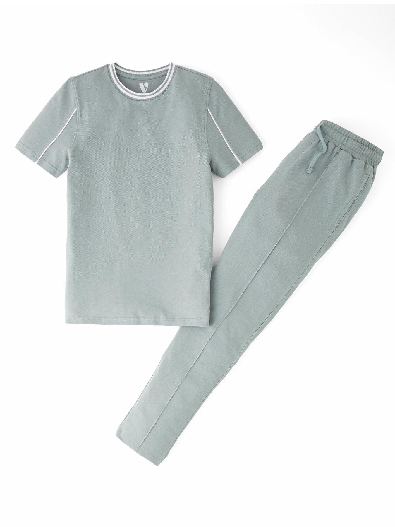 undefined Pique Tshirt And Jogger Set
