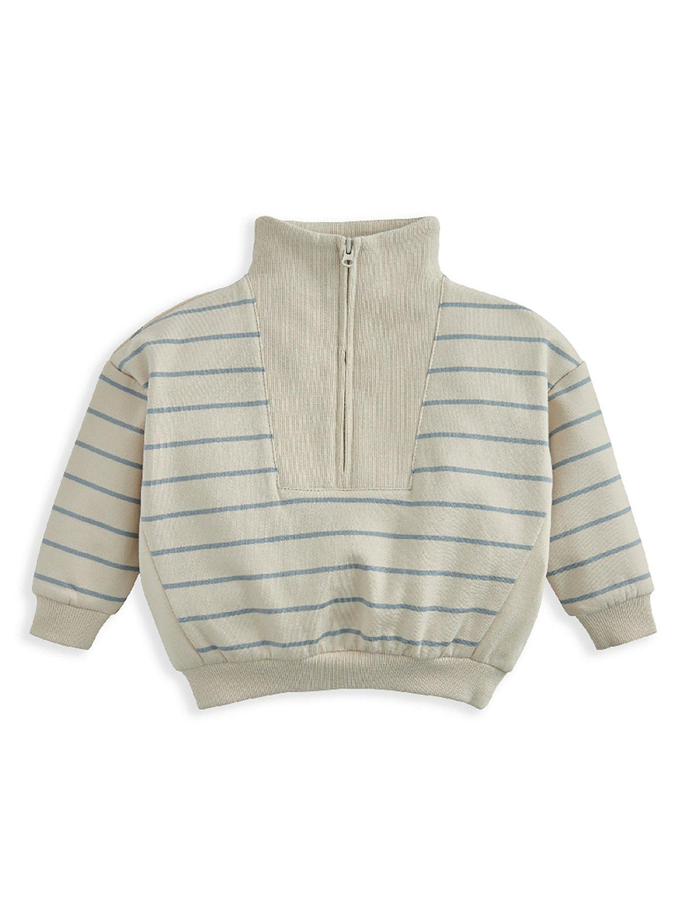 undefined Baby Boys Stripe Funnel Neck Jumper - Blue
