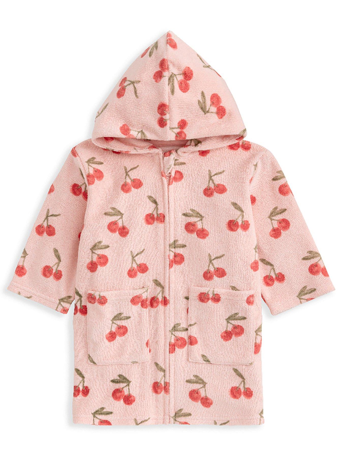 mamas-papas-baby-girls-cherry-print-zip-towelling-poncho-pink