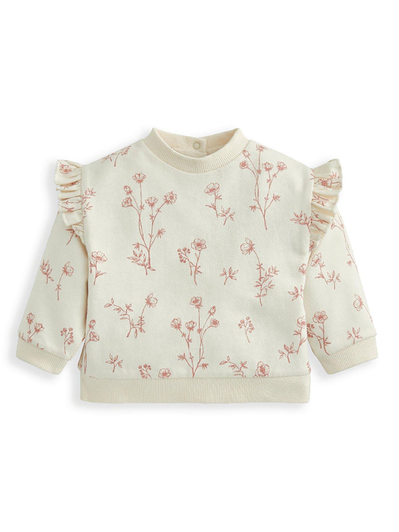  image of mamas-papas-baby-girls-2-piece-floral-print-sweatshirt-amp-leggings-set-pink