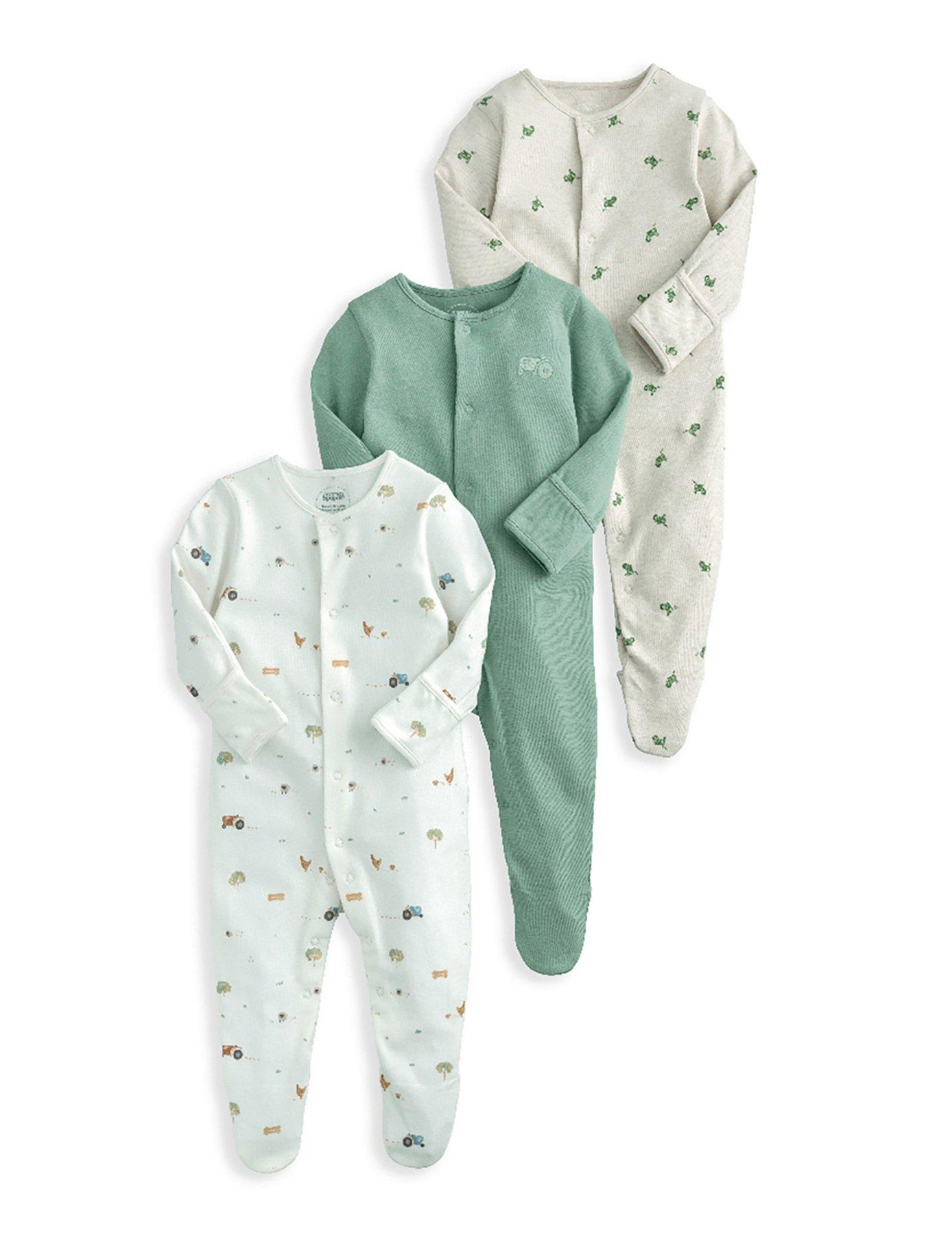 mamas-papas-baby-boys-3-pack-farmyard-sleepsuits-multi