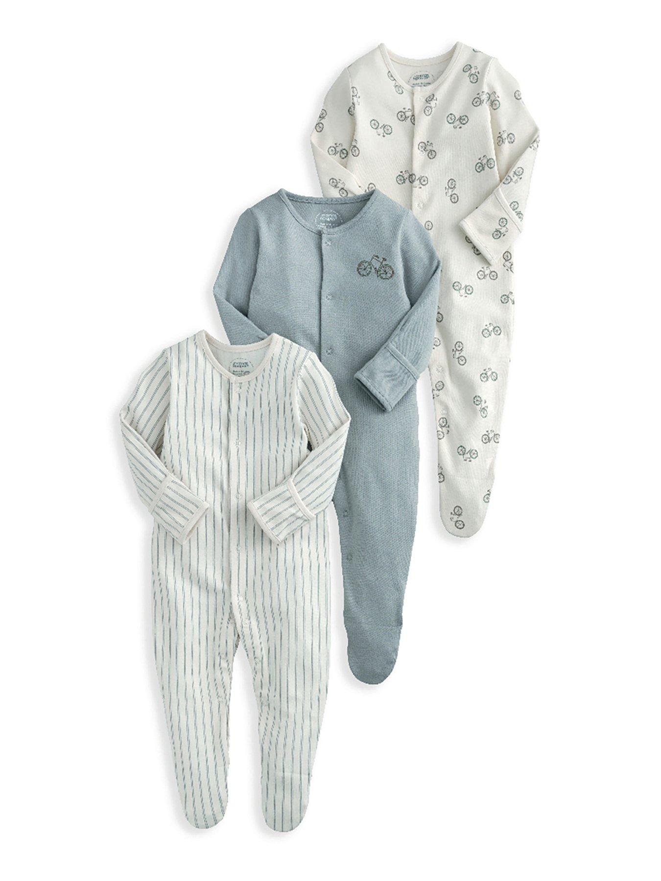 mamas-papas-baby-boys-3-pack-bicycle-sleepsuits-blue
