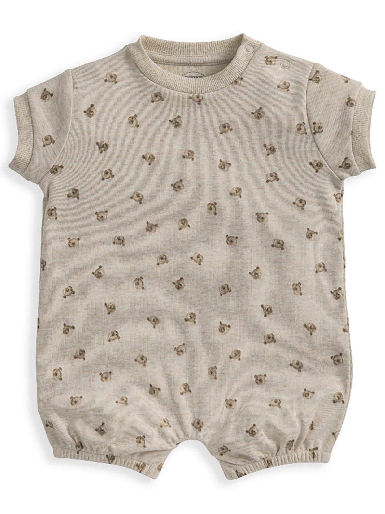 mamas-papas-baby-unisex-bear-print-shortie-romper-brown