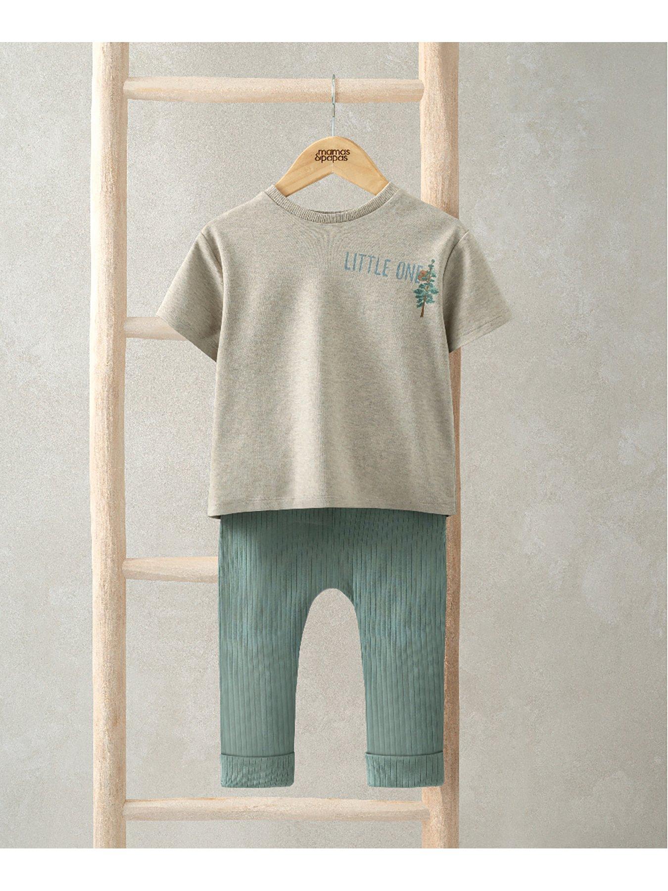  image of mamas-papas-baby-boys-2-piece-exploring-t-shirt-leggings-set-green