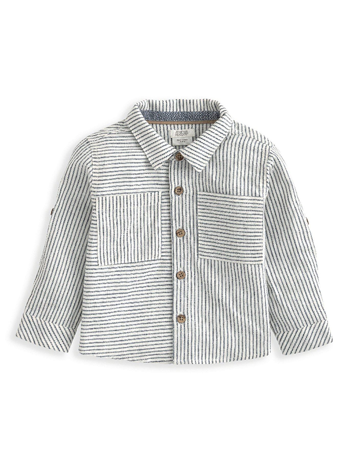  image of mamas-papas-baby-boys-pinstripe-shirt-blue