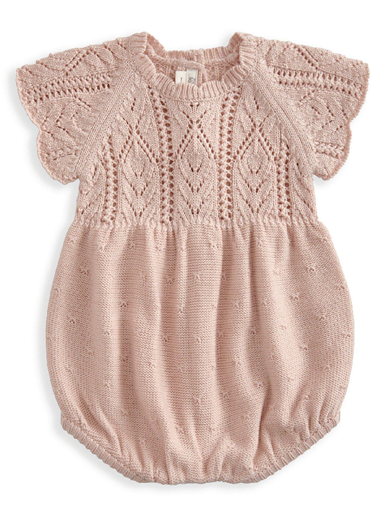 undefined Baby Girls Knitted Romper - Pink