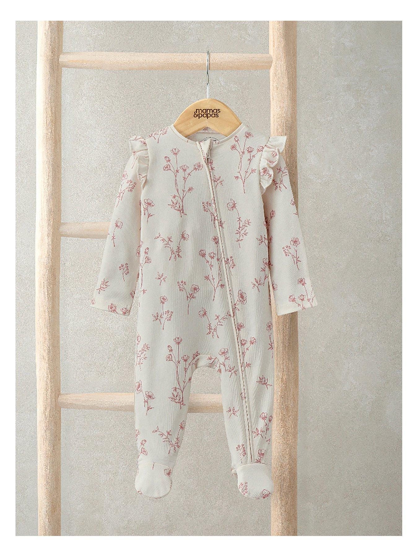 mamas-papas-baby-girls-floral-print-zip-sleepsuit-pink