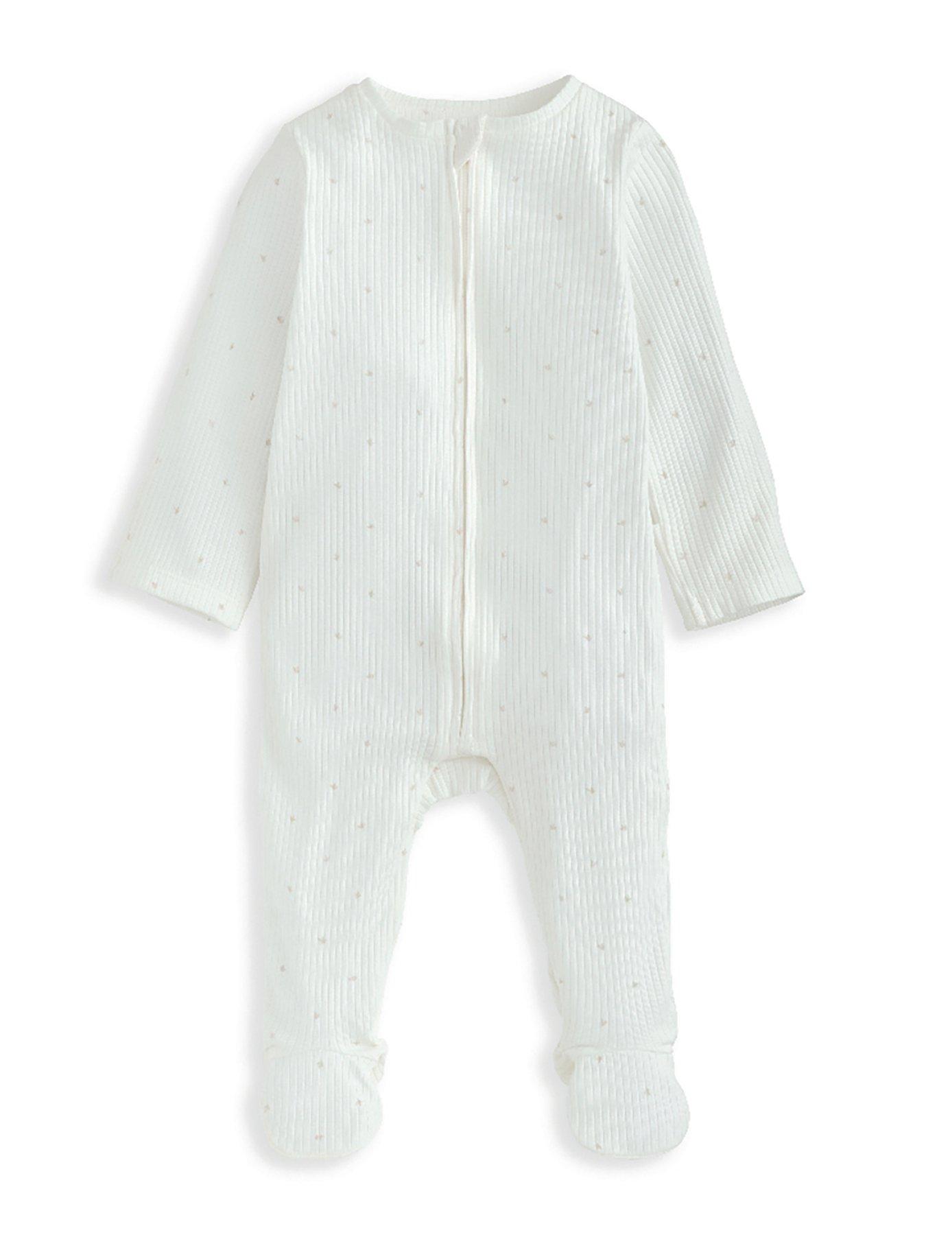 mamas-papas-baby-unisex-spot-print-sleepsuit-white