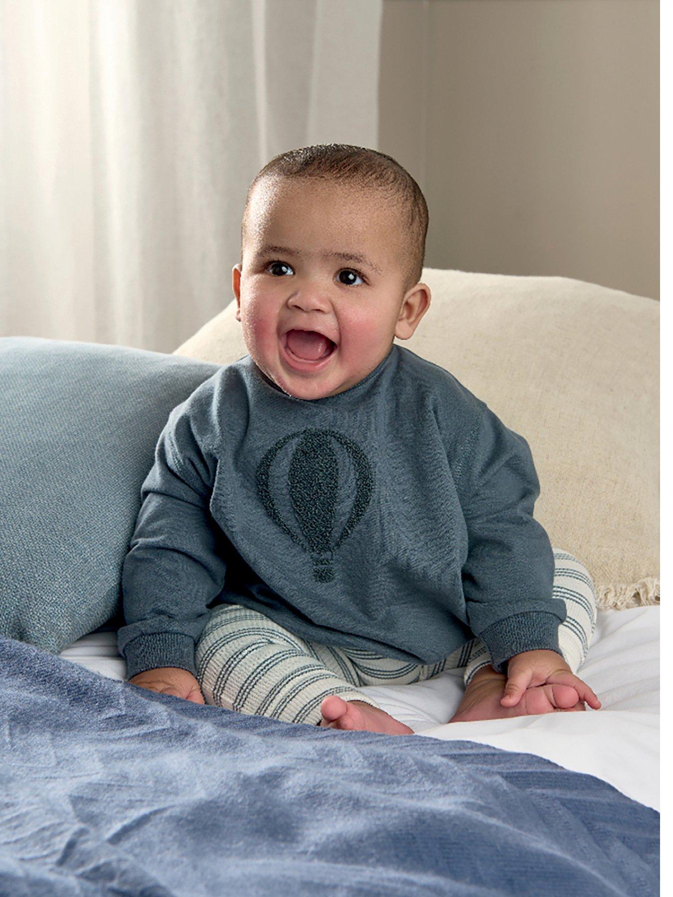  image of mamas-papas-baby-boys-2-piece-sweatshirt-amp-legging-set-blue