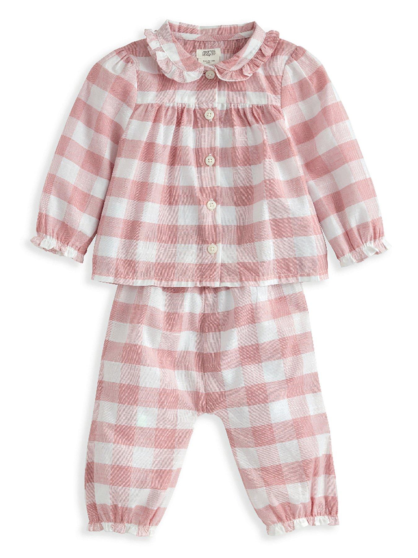 undefined Baby Girls Pink Gingham Pyjamas - Pink