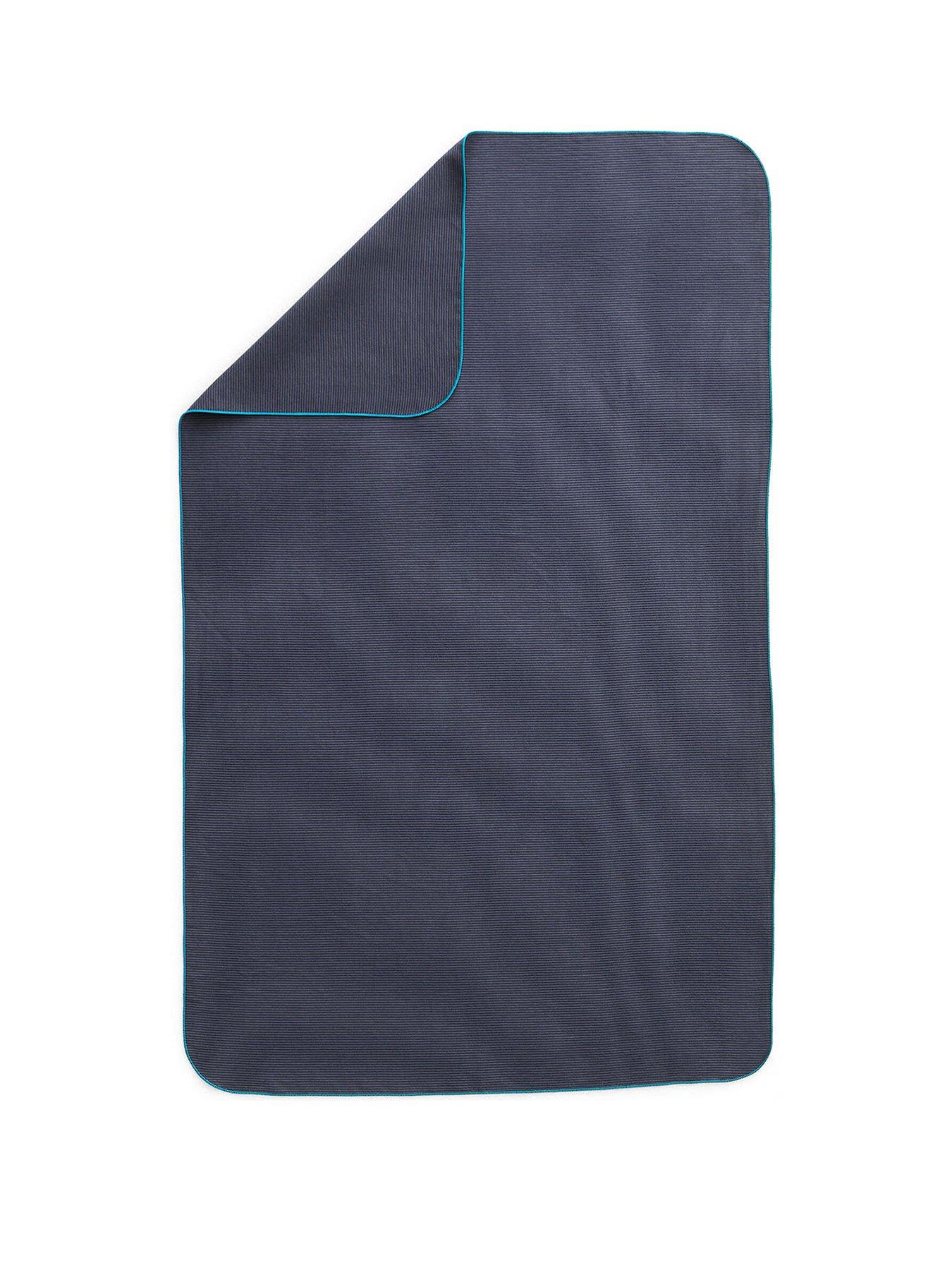  image of decathlon-microfibre-swimming-towel-size-l-80-x-130-cm-striped-dark-blue