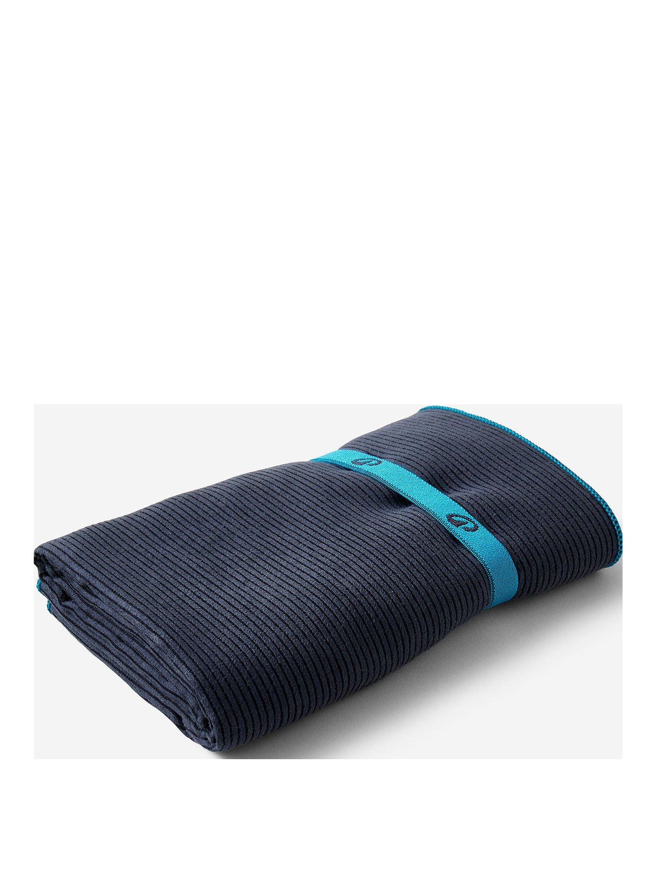  image of decathlon-microfibre-swimming-towel-size-l-80-x-130-cm-striped-dark-blue