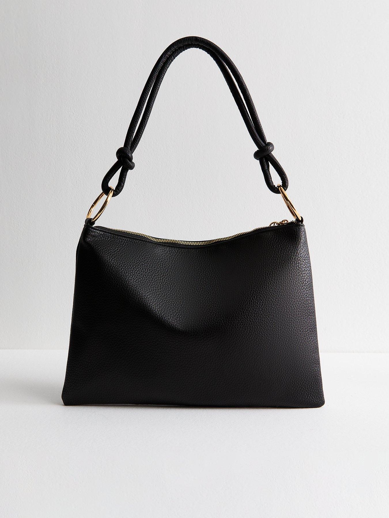  image of new-look-grained-faux-leather-slouch-shoulder-bag-black