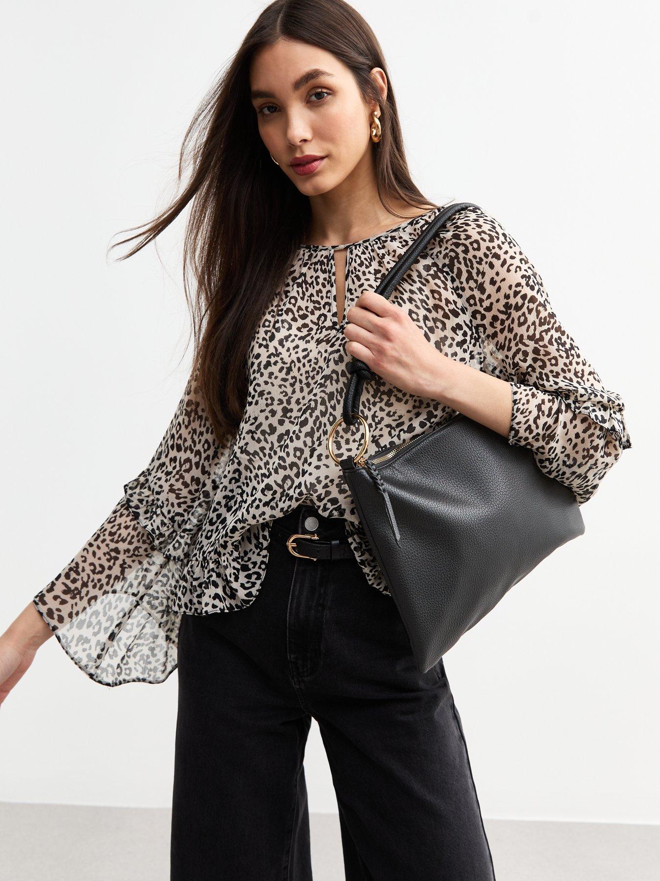  image of new-look-grained-faux-leather-slouch-shoulder-bag-black