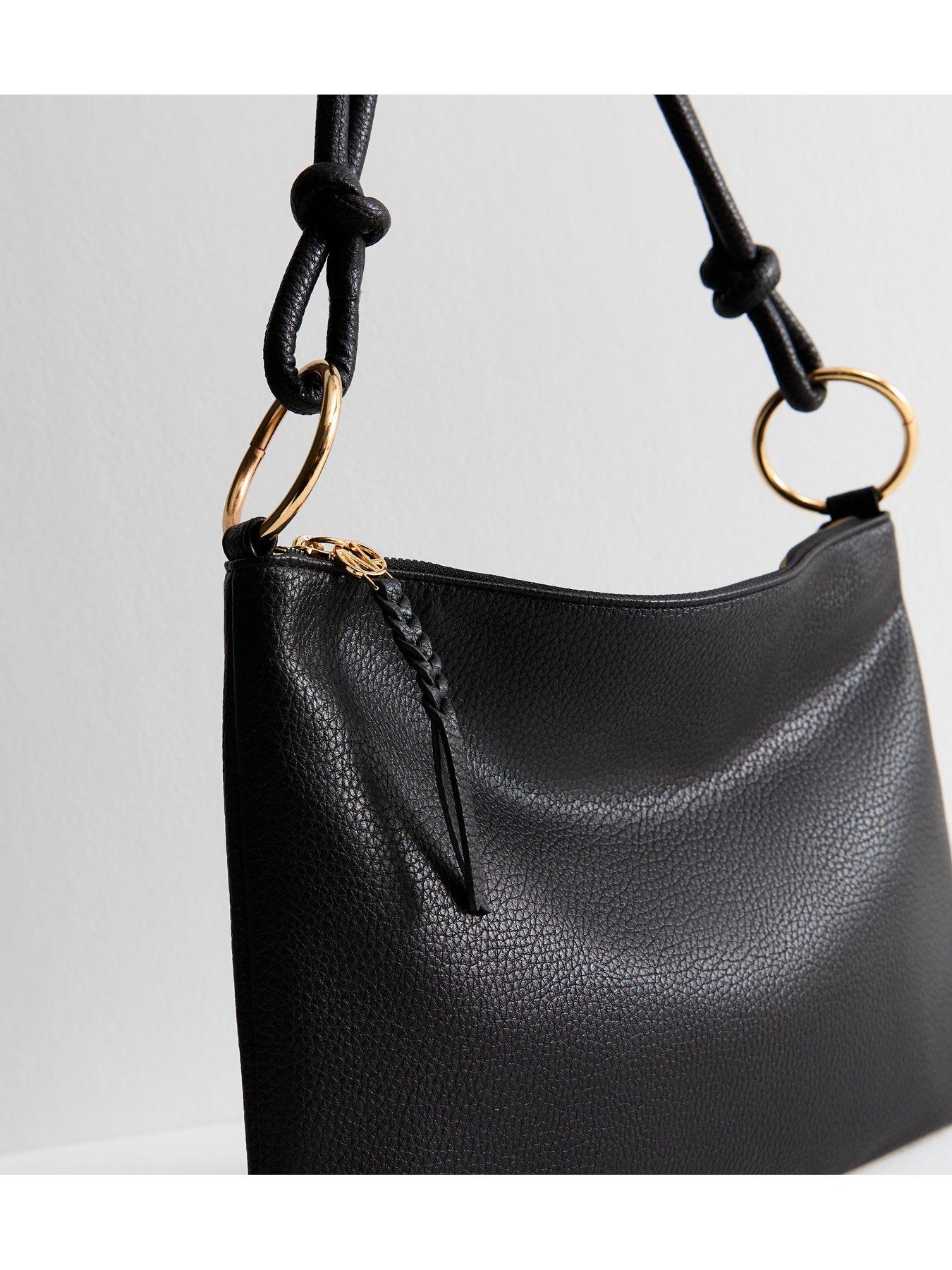  image of new-look-grained-faux-leather-slouch-shoulder-bag-black