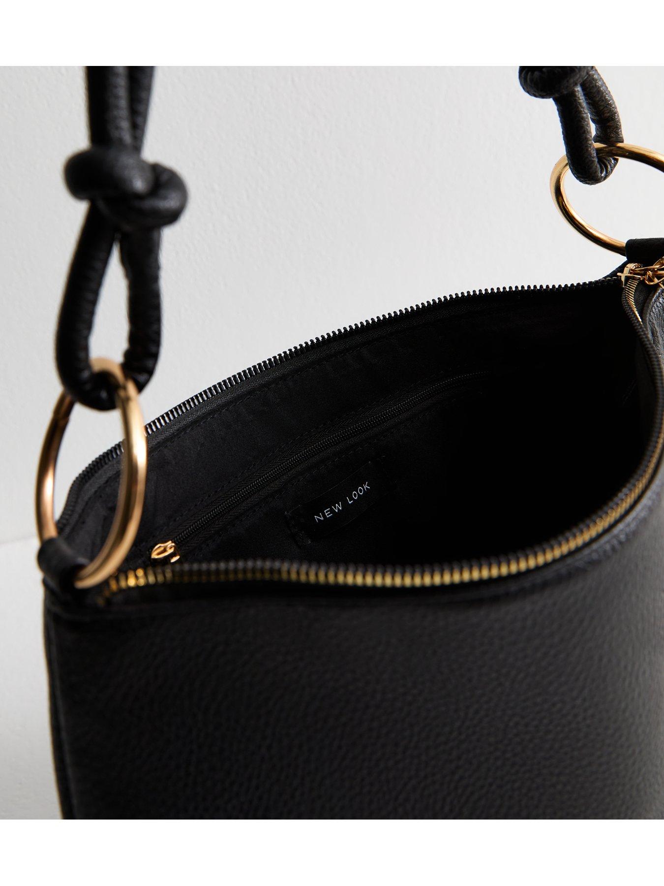  image of new-look-grained-faux-leather-slouch-shoulder-bag-black