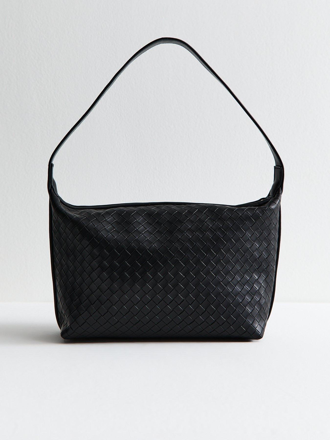 new-look-black-woven-faux-leather-shoulder-bag