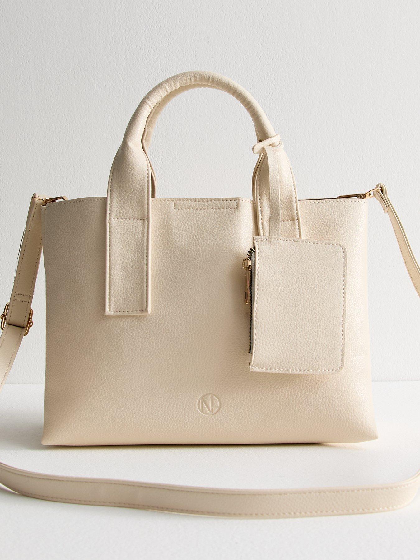 new-look-cream-grained-faux-leather-tote-bag-and-coin-purse-set