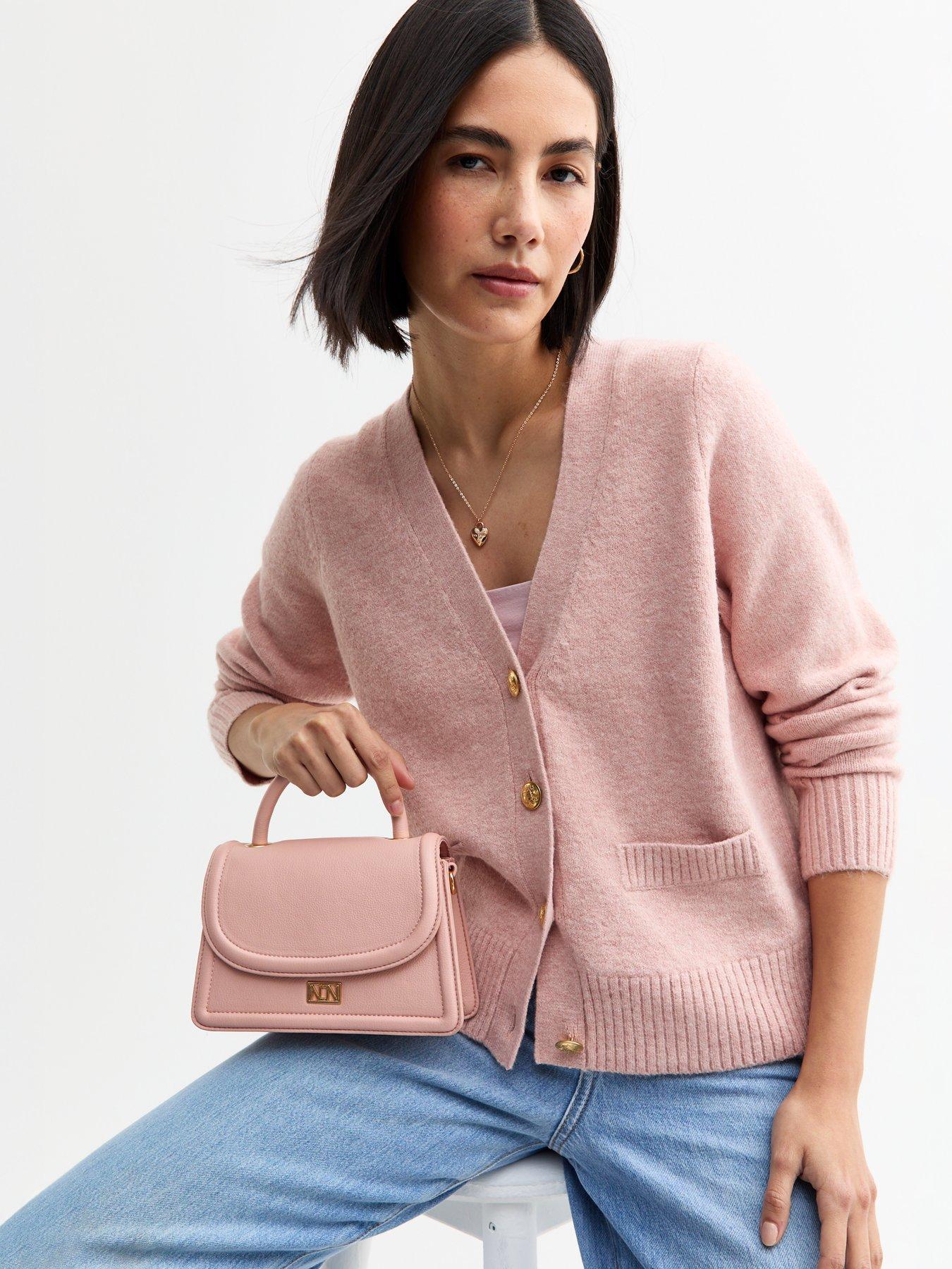  image of new-look-pink-faux-leather-top-handle-bag