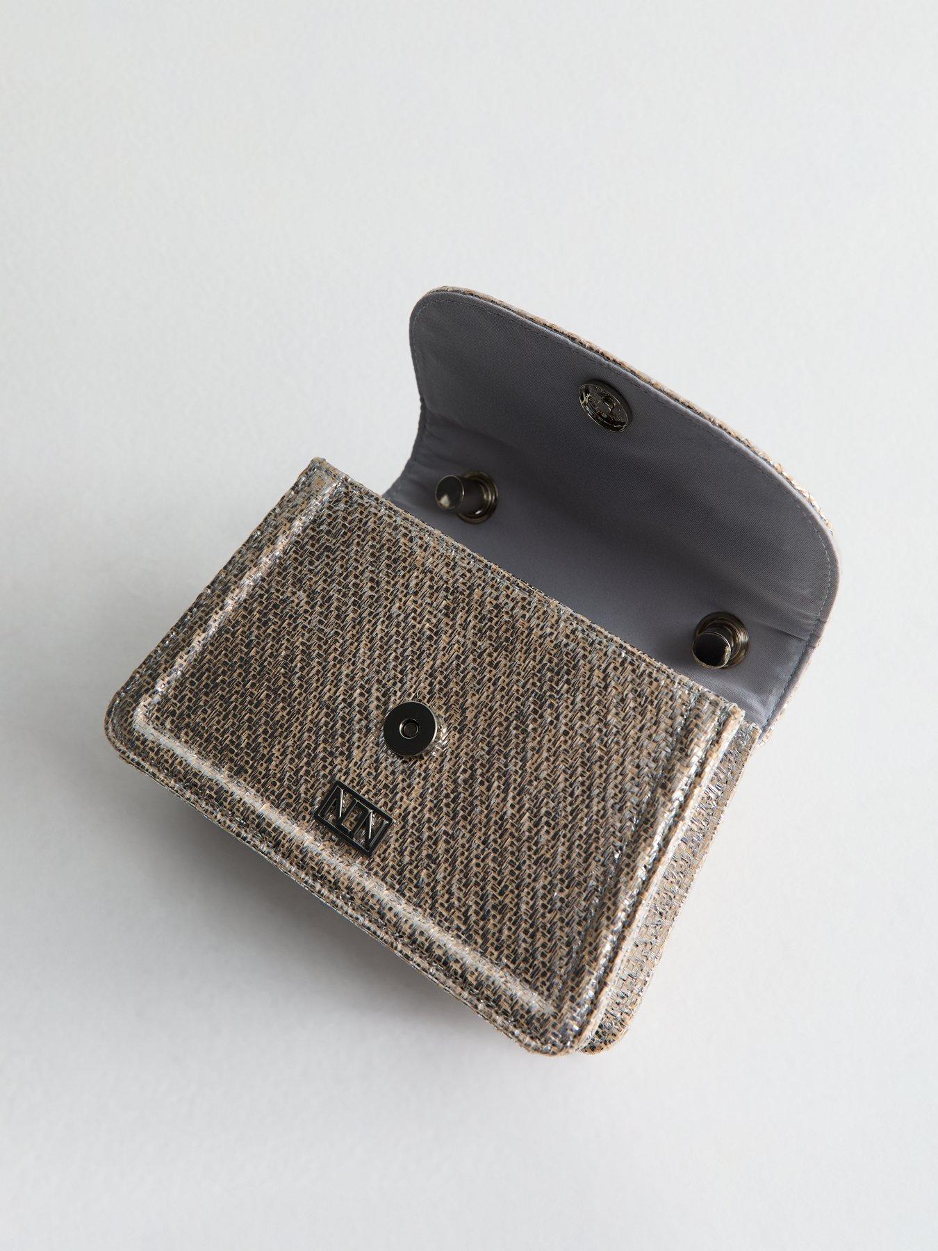  image of new-look-silver-raffia-top-handle-mini-bag