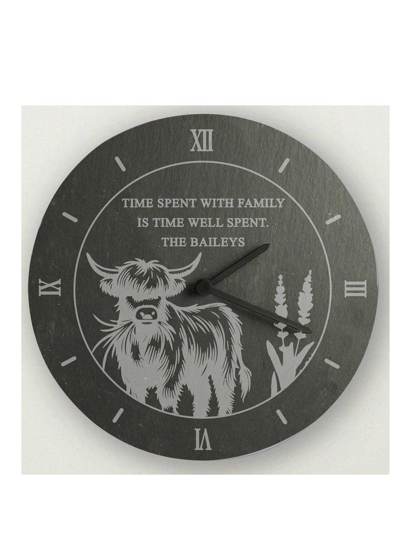 the-personalised-memento-company-personalised-highland-cow-slate-clock