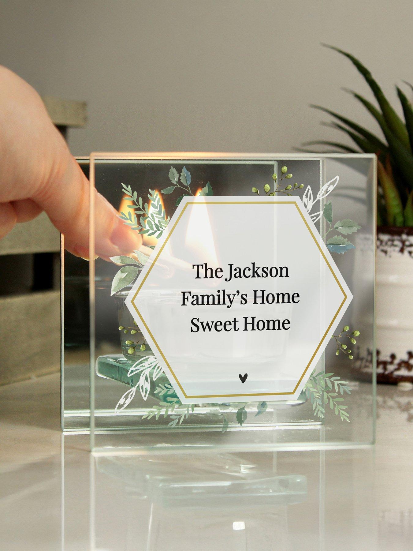  image of the-personalised-memento-company-personalised-floral-mirrored-tealight-holder