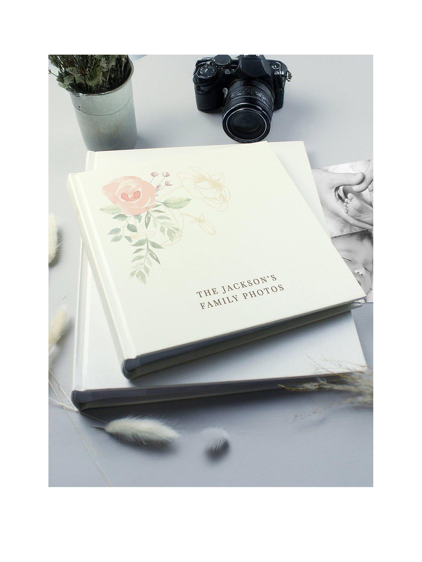  image of the-personalised-memento-company-personalised-floral-square-photo-album