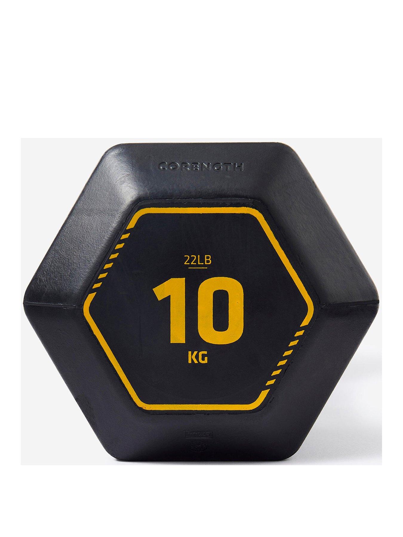  image of decathlon-10-kg-cross-training-and-weight-training-hexagonal-dumbbell-black