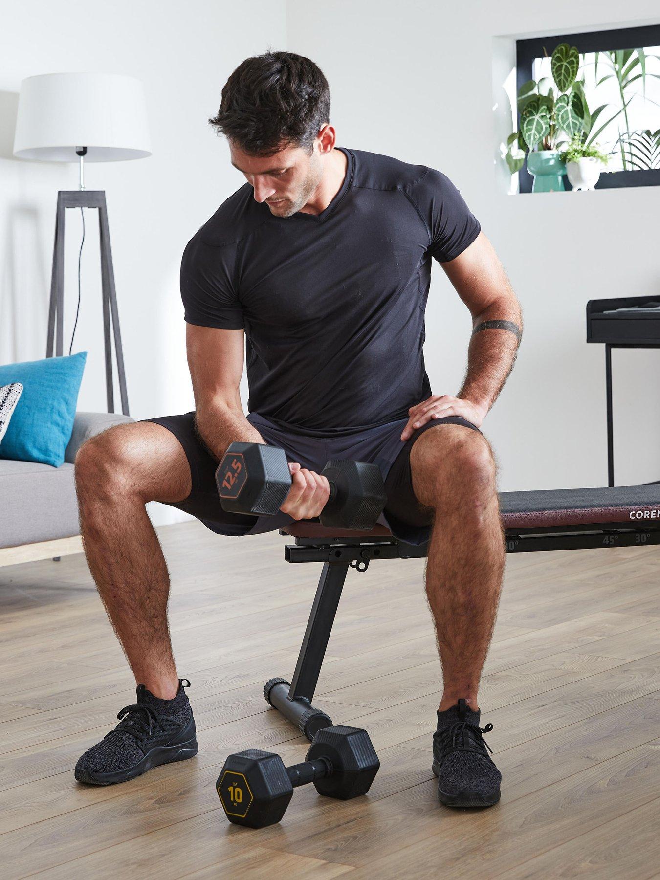  image of decathlon-10-kg-cross-training-and-weight-training-hexagonal-dumbbell-black