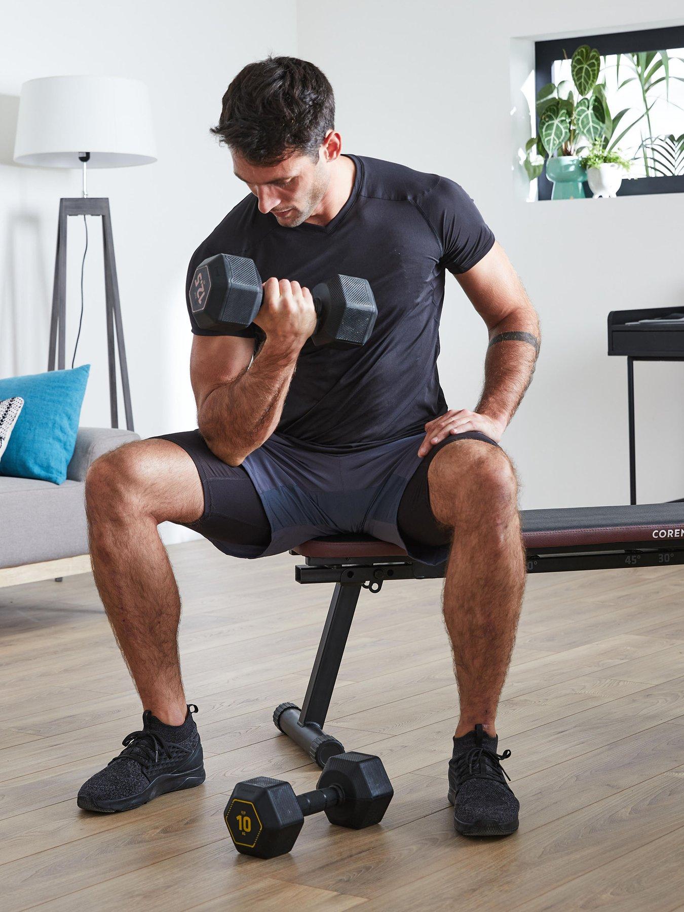  image of decathlon-10-kg-cross-training-and-weight-training-hexagonal-dumbbell-black
