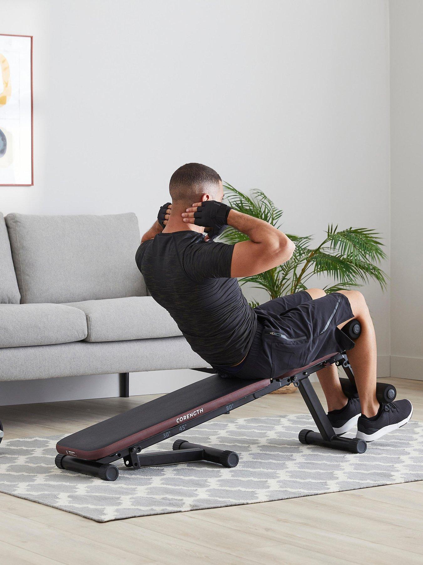 Decathlon Fold-Down Incline Weights Bench With Leg Bar 500 Fold