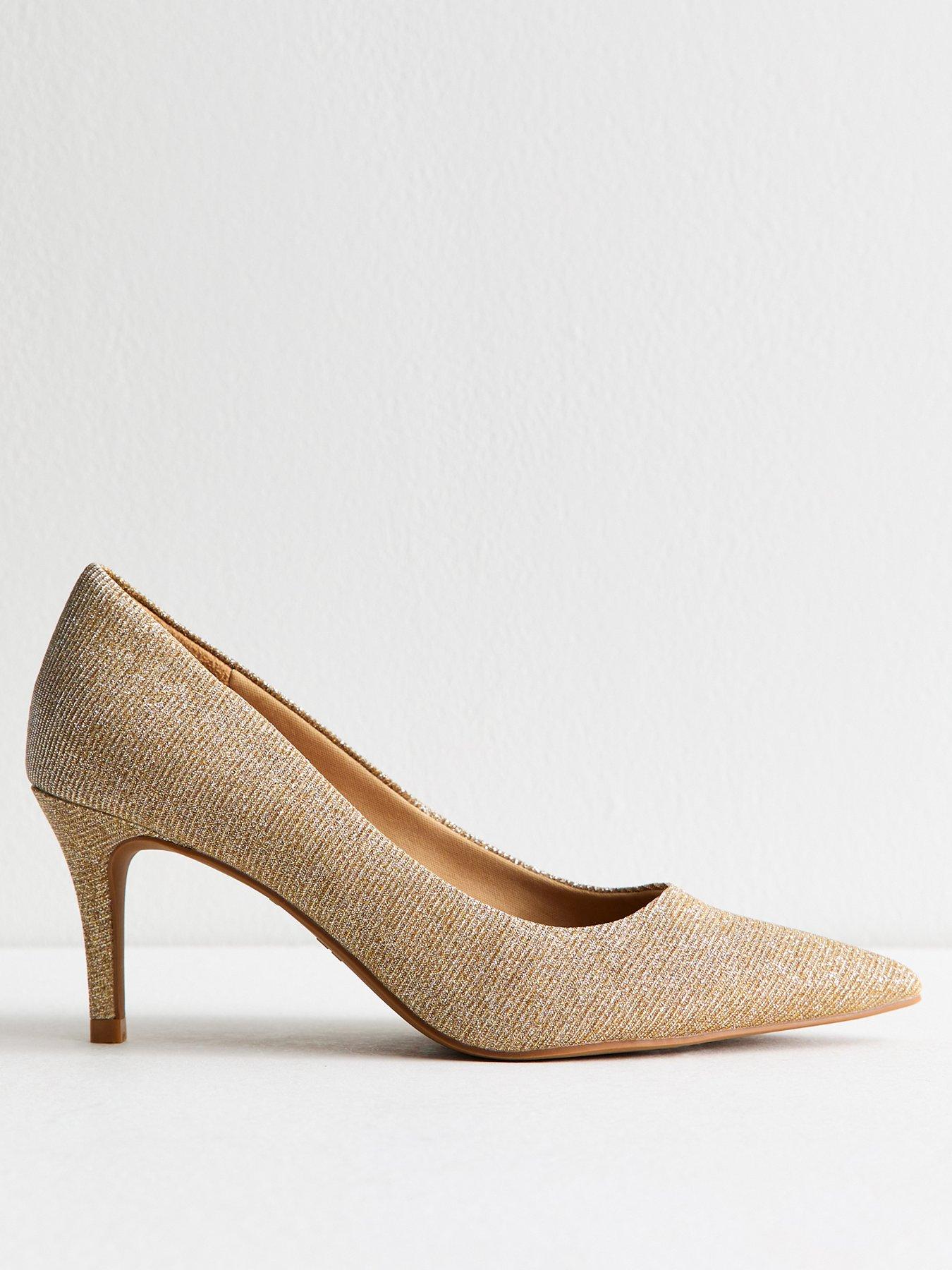  image of new-look-gold-metallic-court-shoes