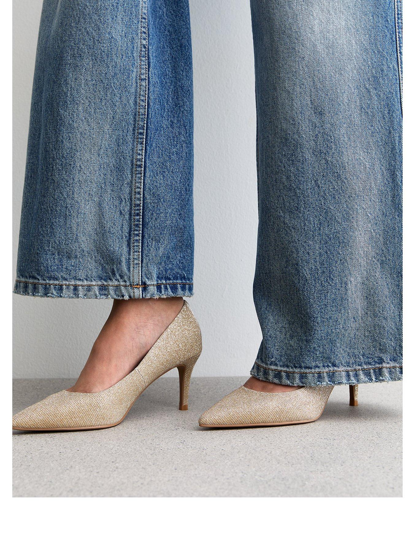  image of new-look-gold-metallic-court-shoes