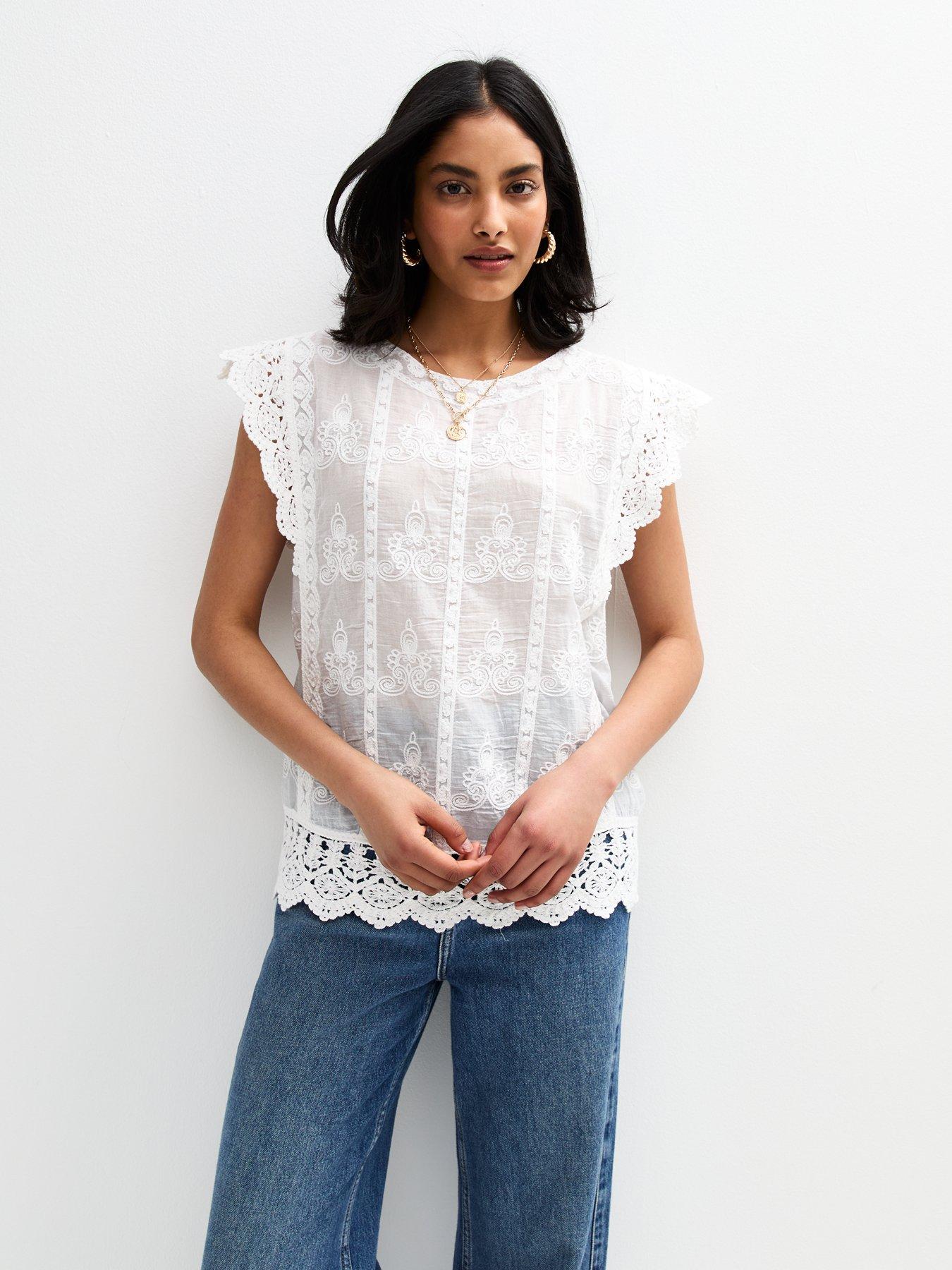 new-look-white-crochet-detail-scallop-edge-blouse