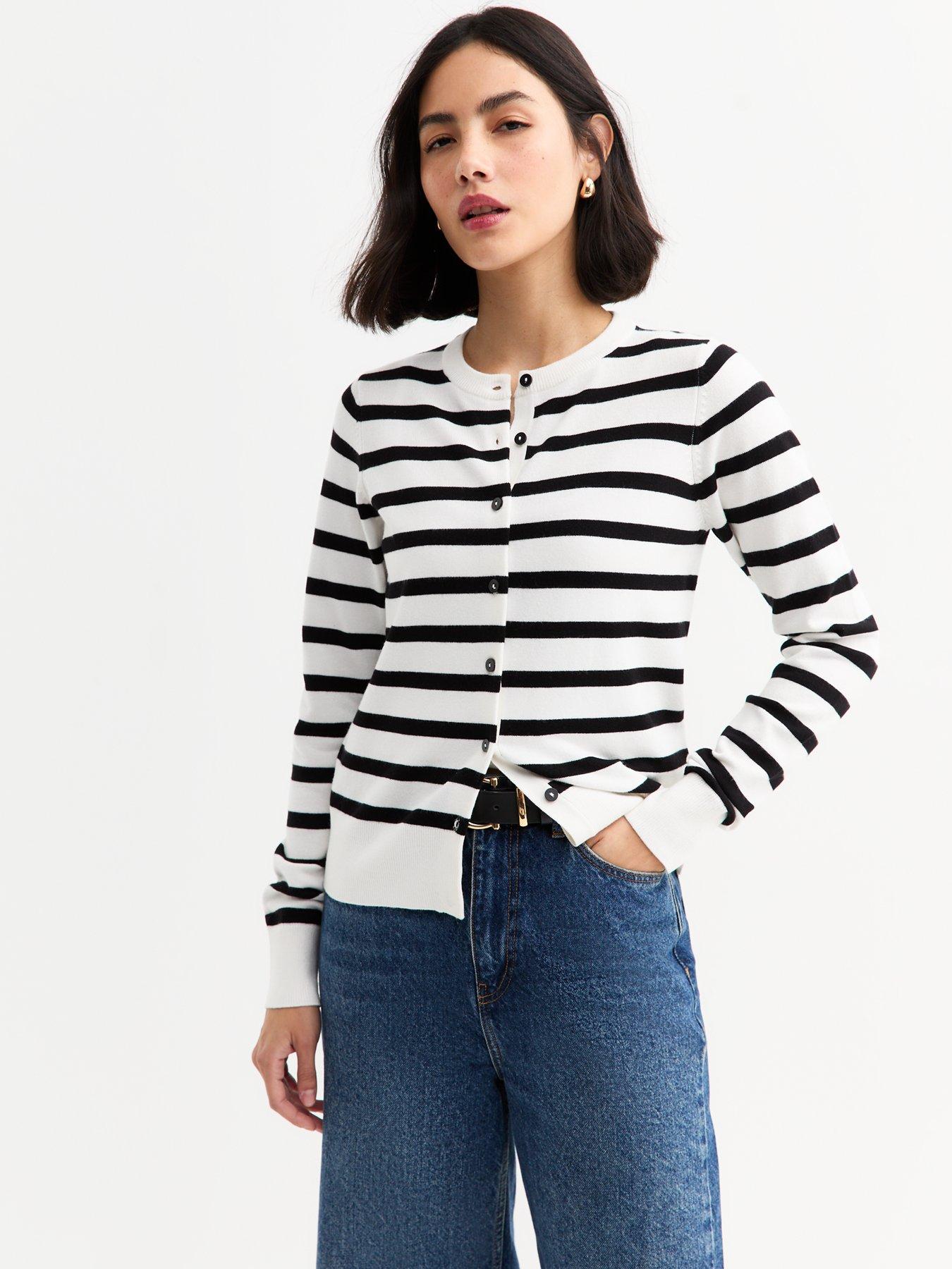 new-look-white-striped-crew-neck-cardigan