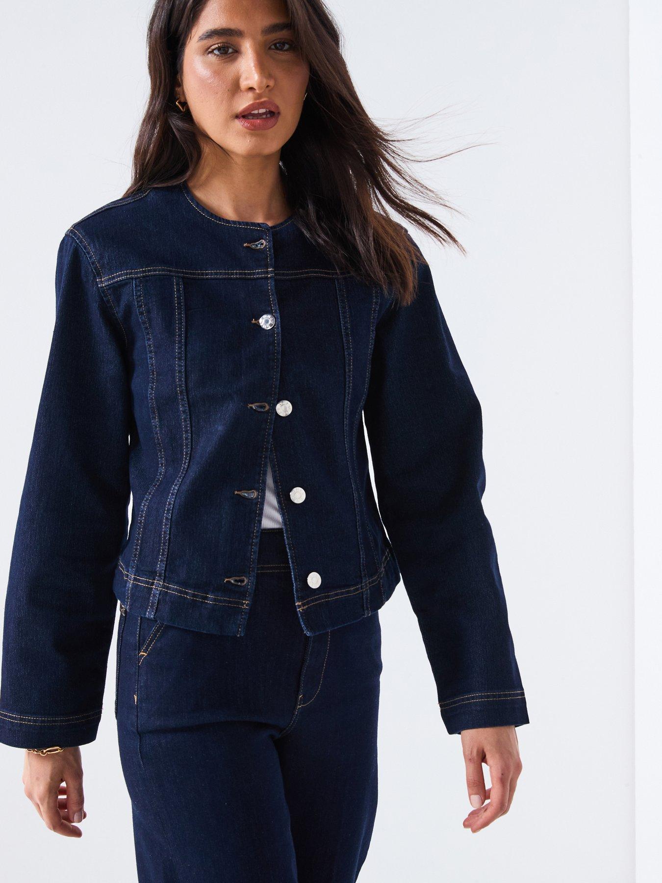 front image of only-tailored-denim-jacket-blue