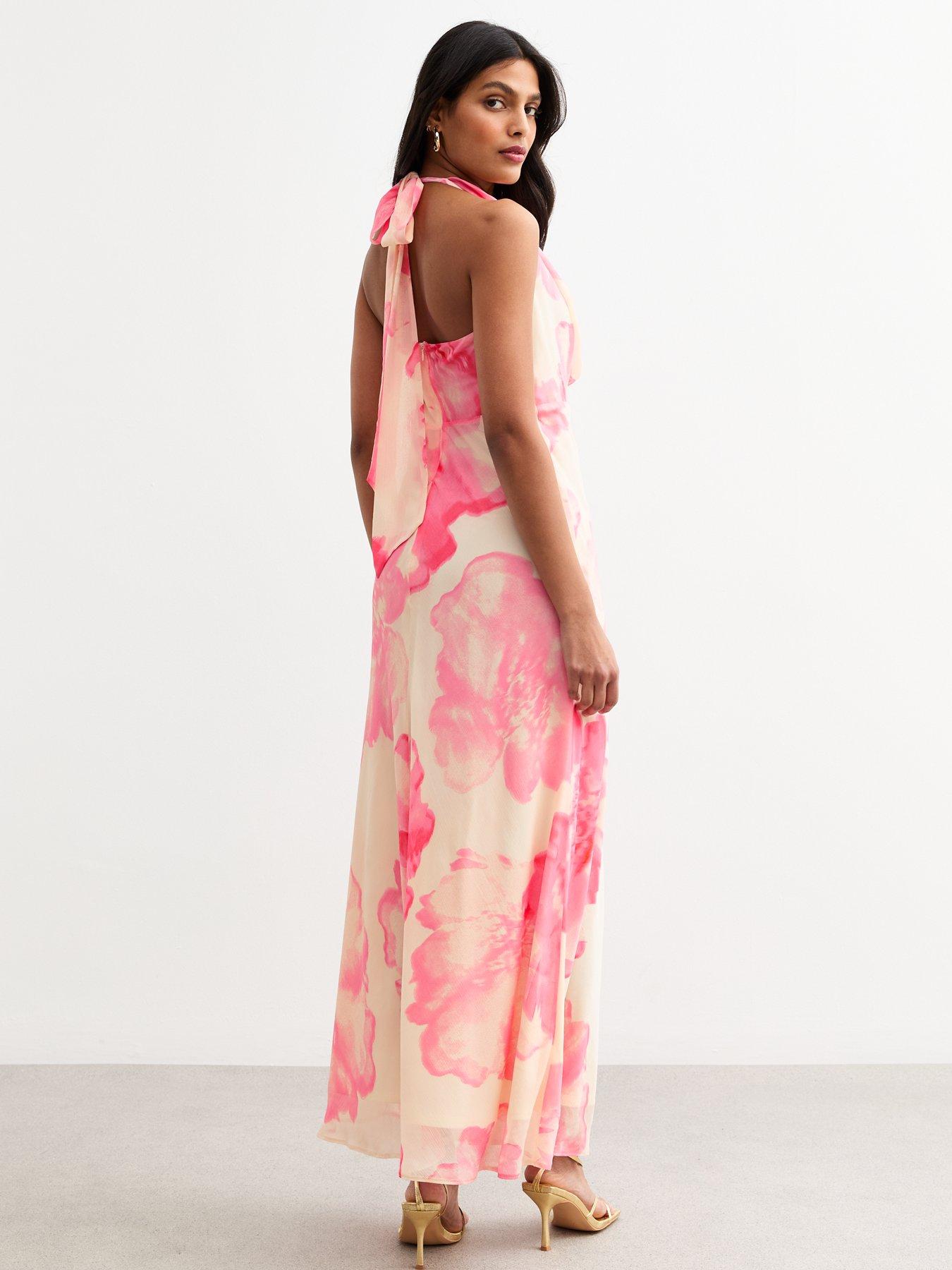 sachin and babi light blue dress New Look Petite Red Floral Print Ruffle Chiffon Dress UK 6 (RRP £29.99) main image 1