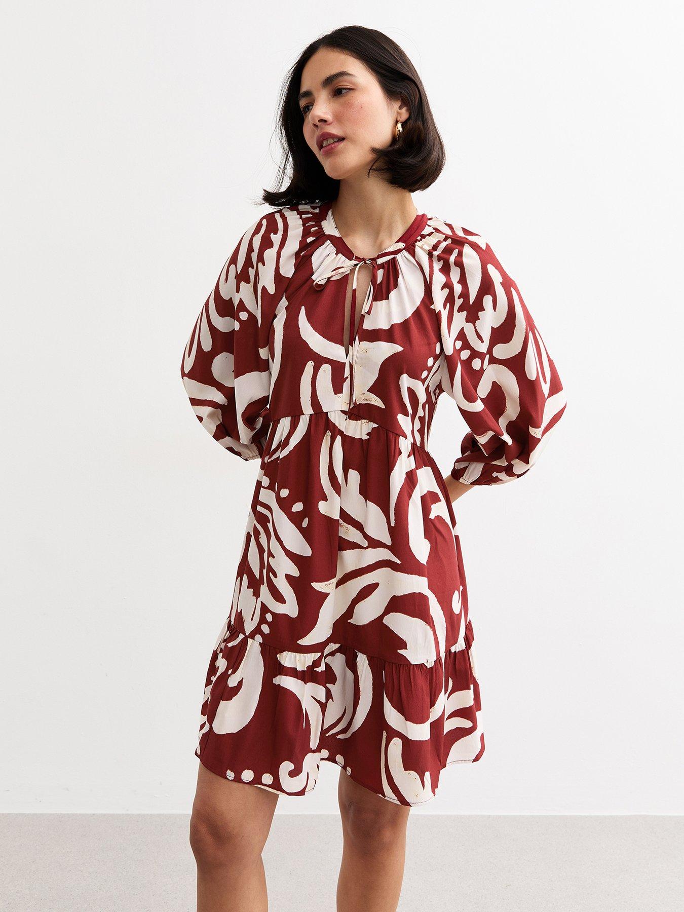 new-look-red-abstract-print-tiered-smock-mini-dress