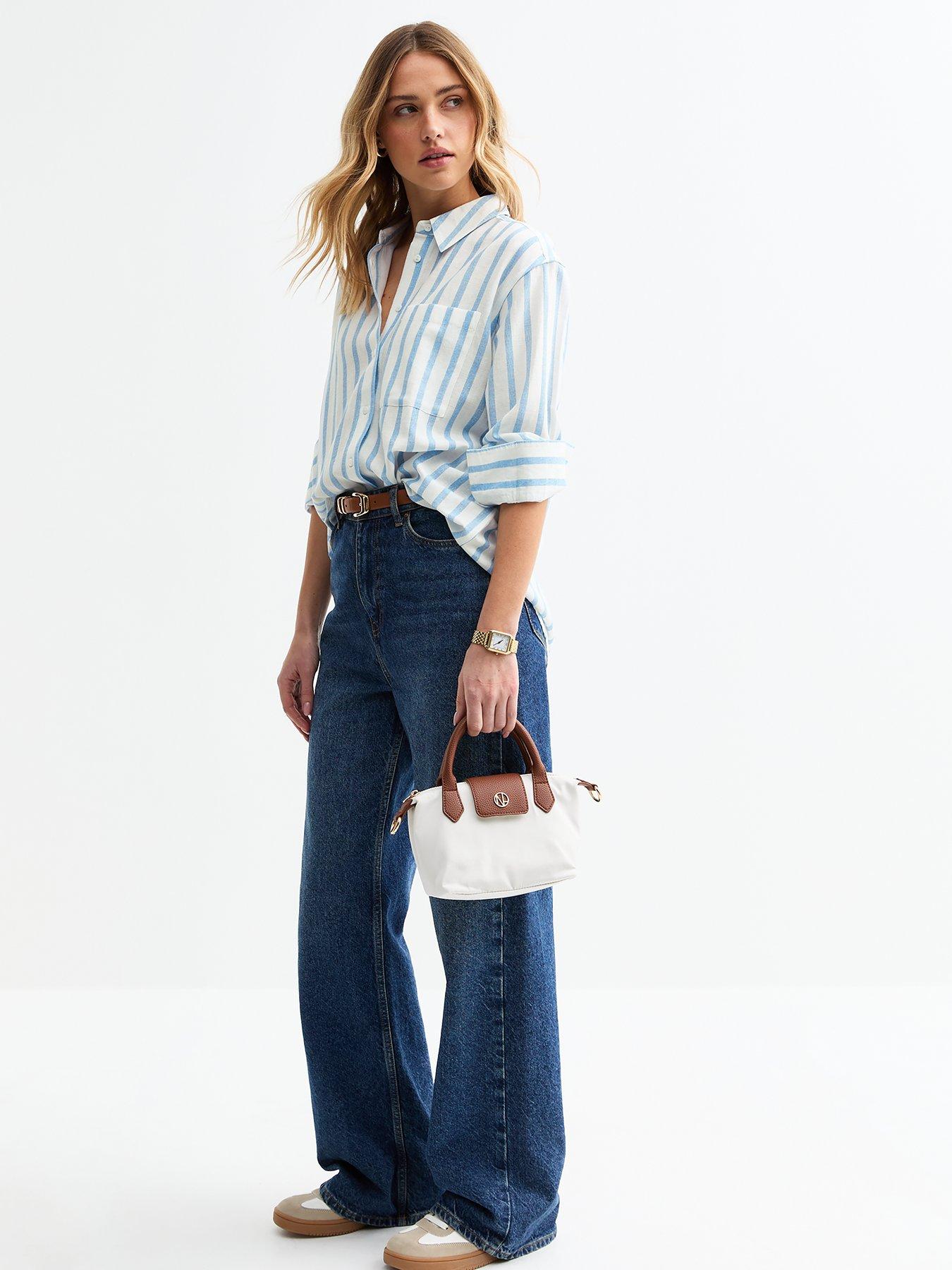  image of new-look-blue-striped-long-sleeve-shirt