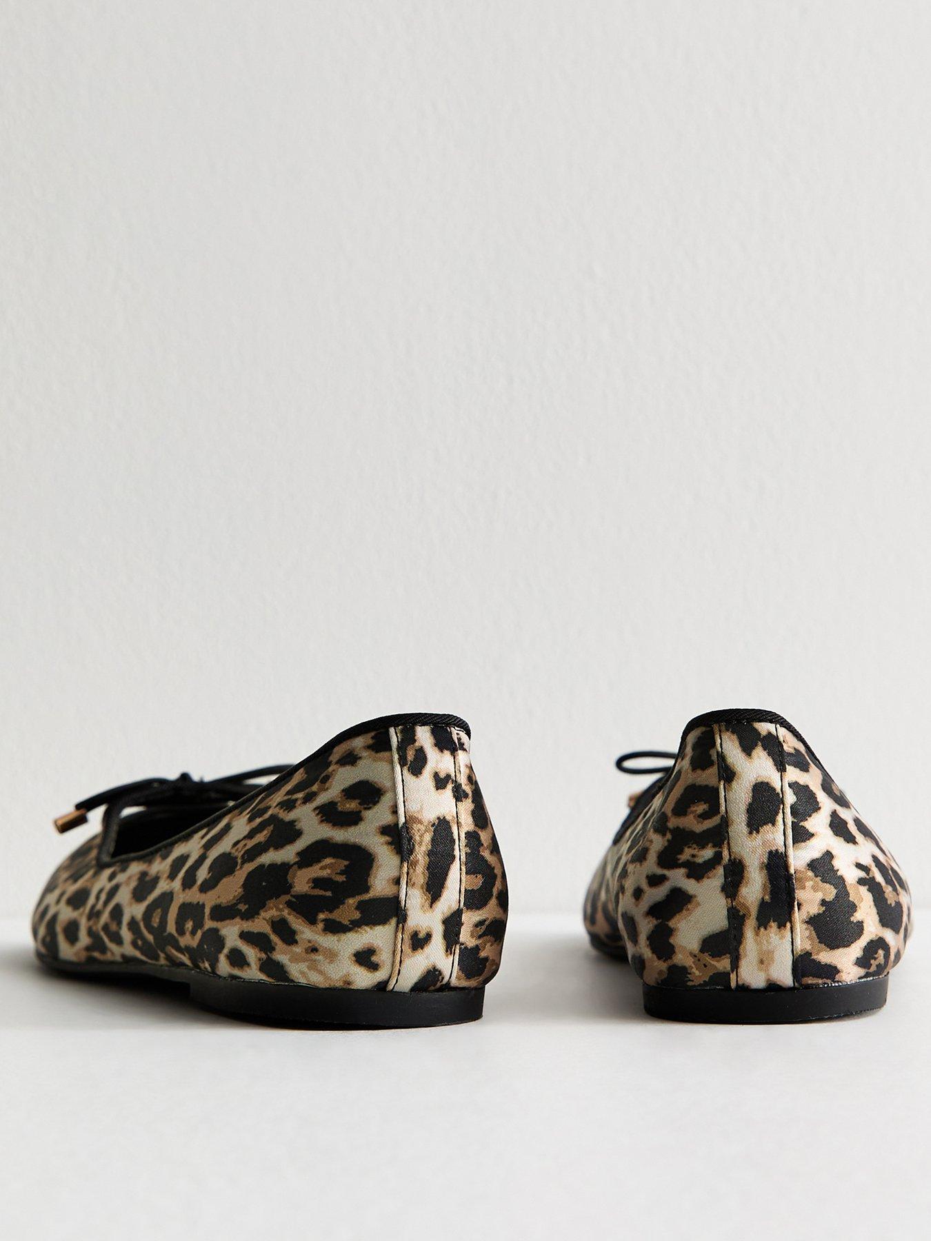  image of new-look-leopard-print-cutout-ballet-pumps-brown