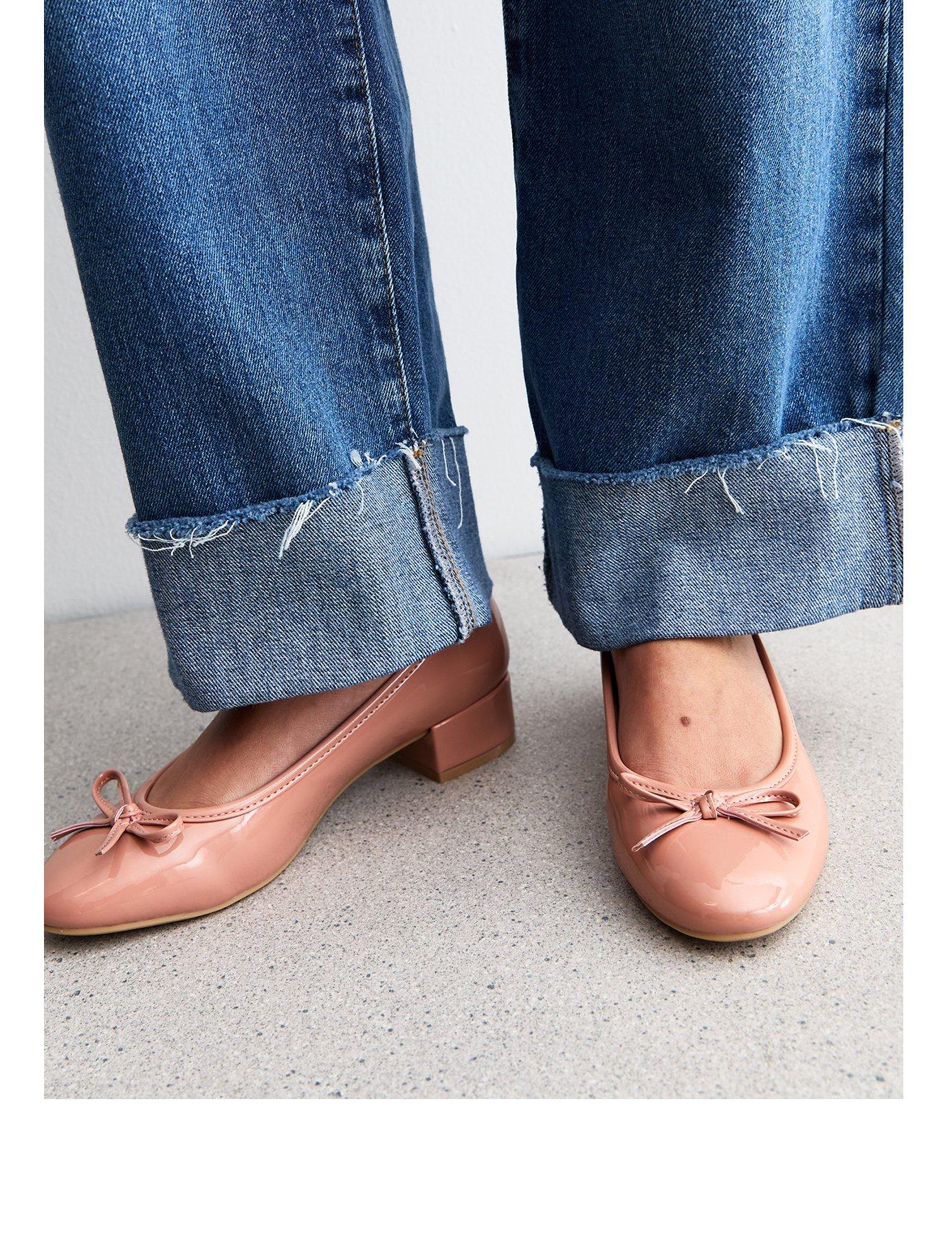  image of new-look-pink-patent-heeled-ballerina-pumps