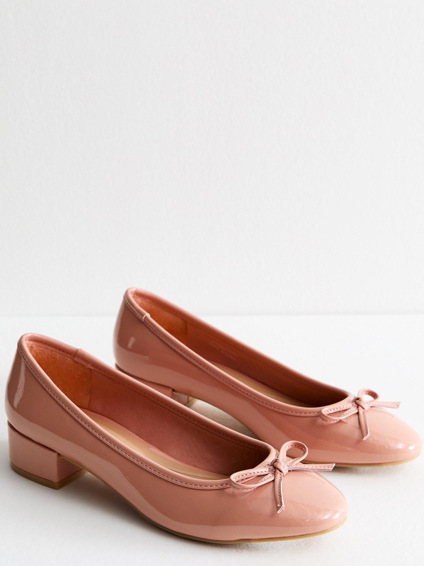 image of new-look-pink-patent-heeled-ballerina-pumps
