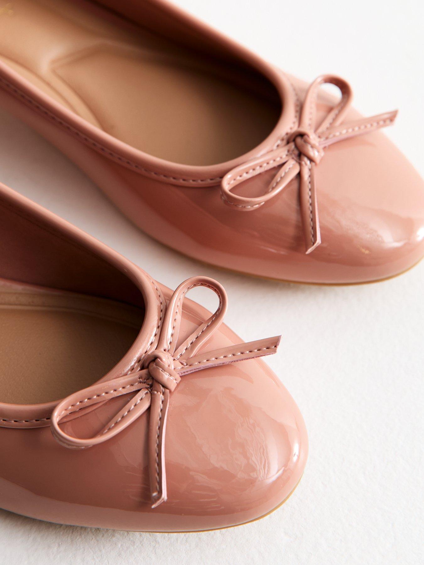  image of new-look-pink-patent-heeled-ballerina-pumps