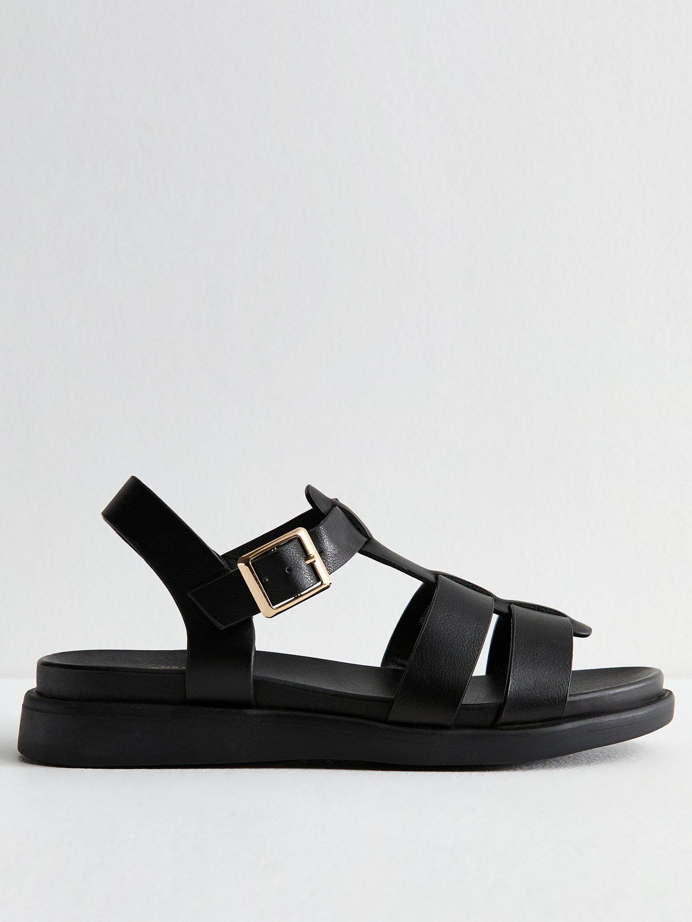 new-look-wide-fit-black-multi-strap-faux-leather-sandals