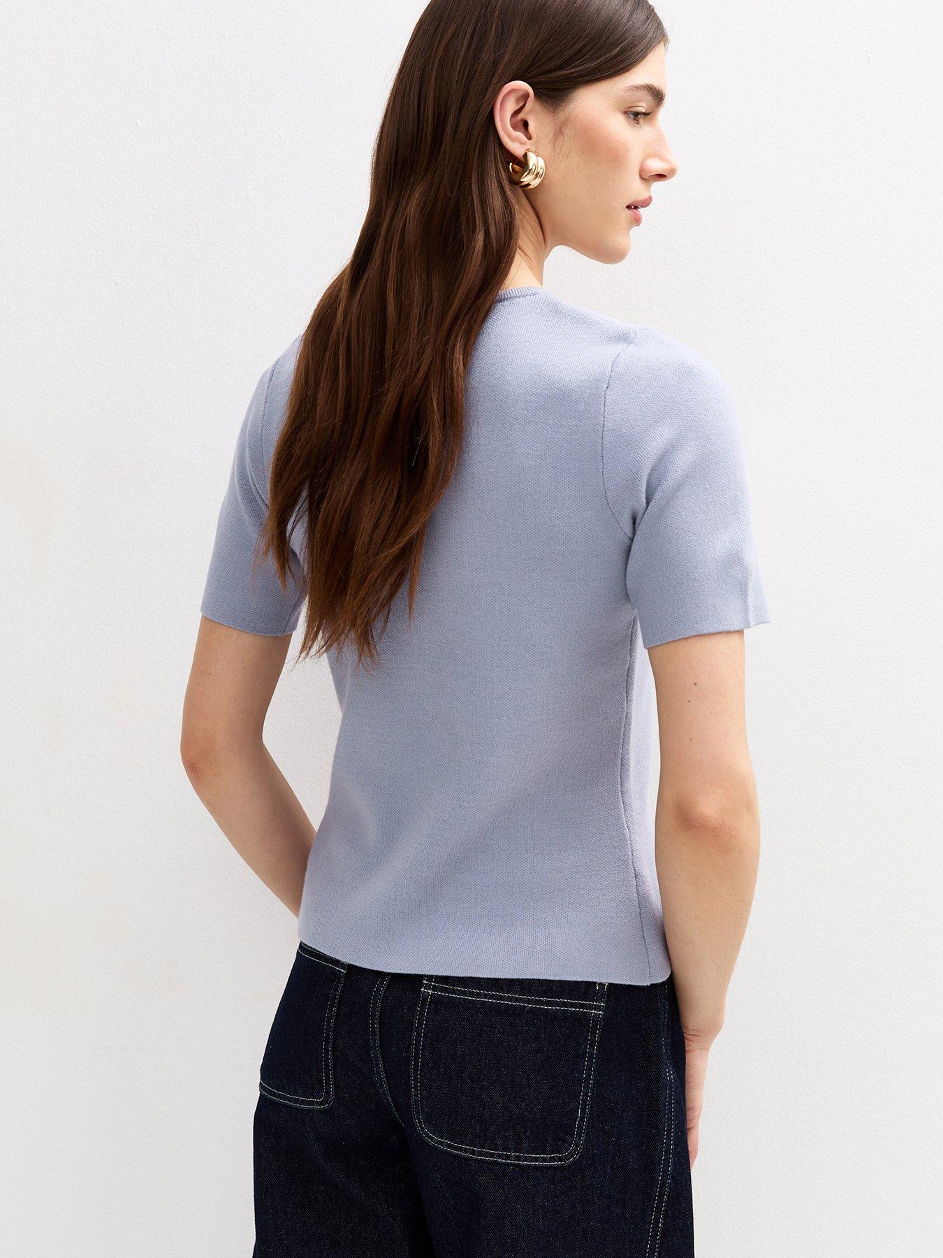  image of new-look-mid-blue-compact-square-cardi