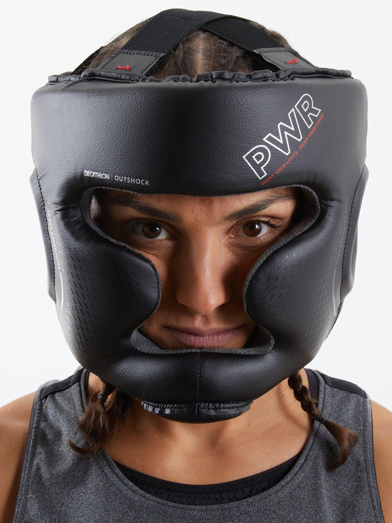  image of decathlon-boxing-full-face-headguard-500-black