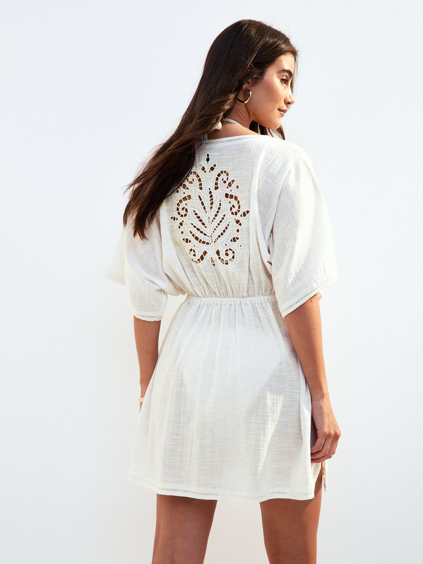  image of new-look-white-cutwork-drawstring-waist-kaftan