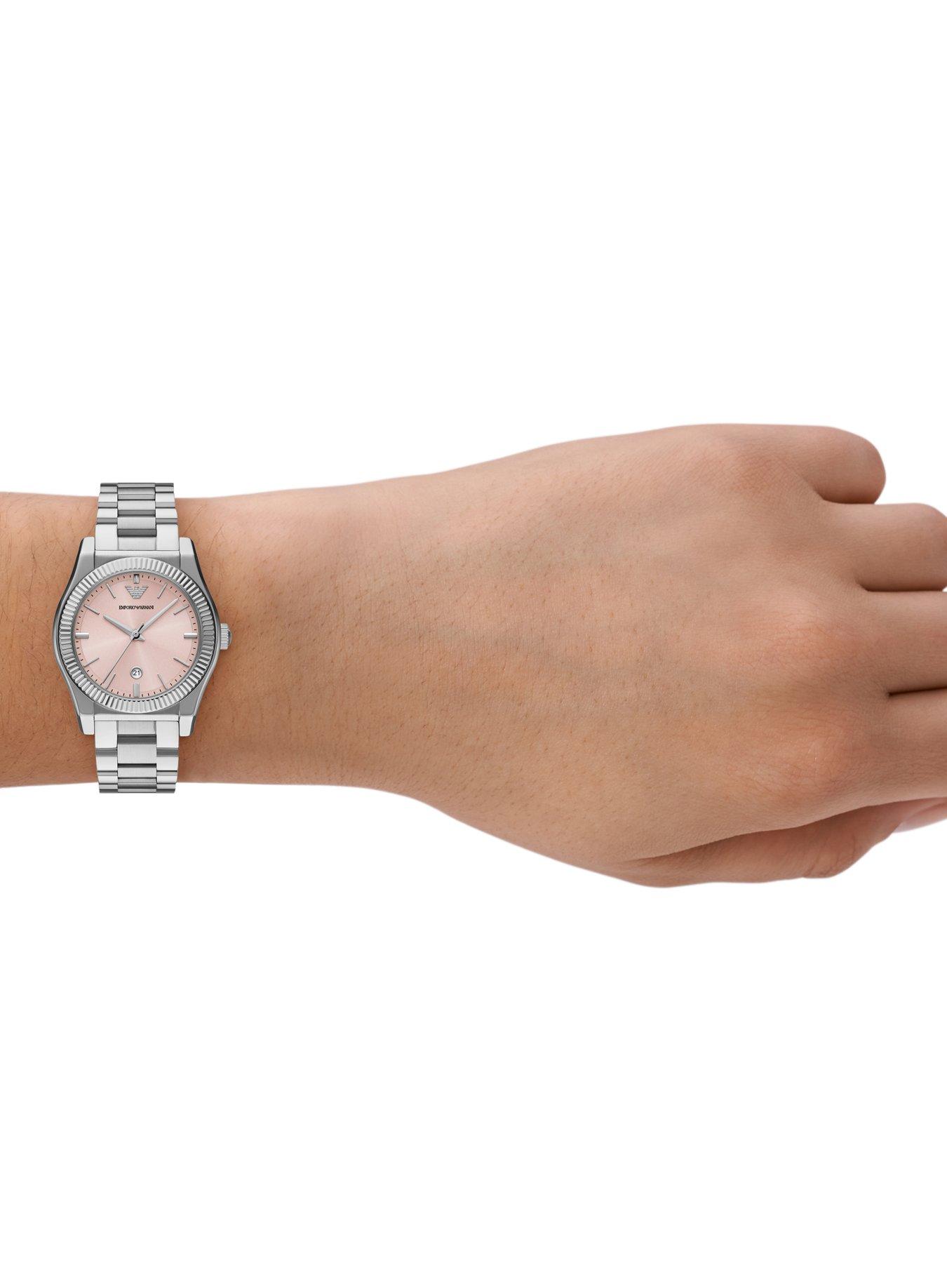  image of emporio-armani-womens-3-hand-date-stainless-steel-watch-ar11658