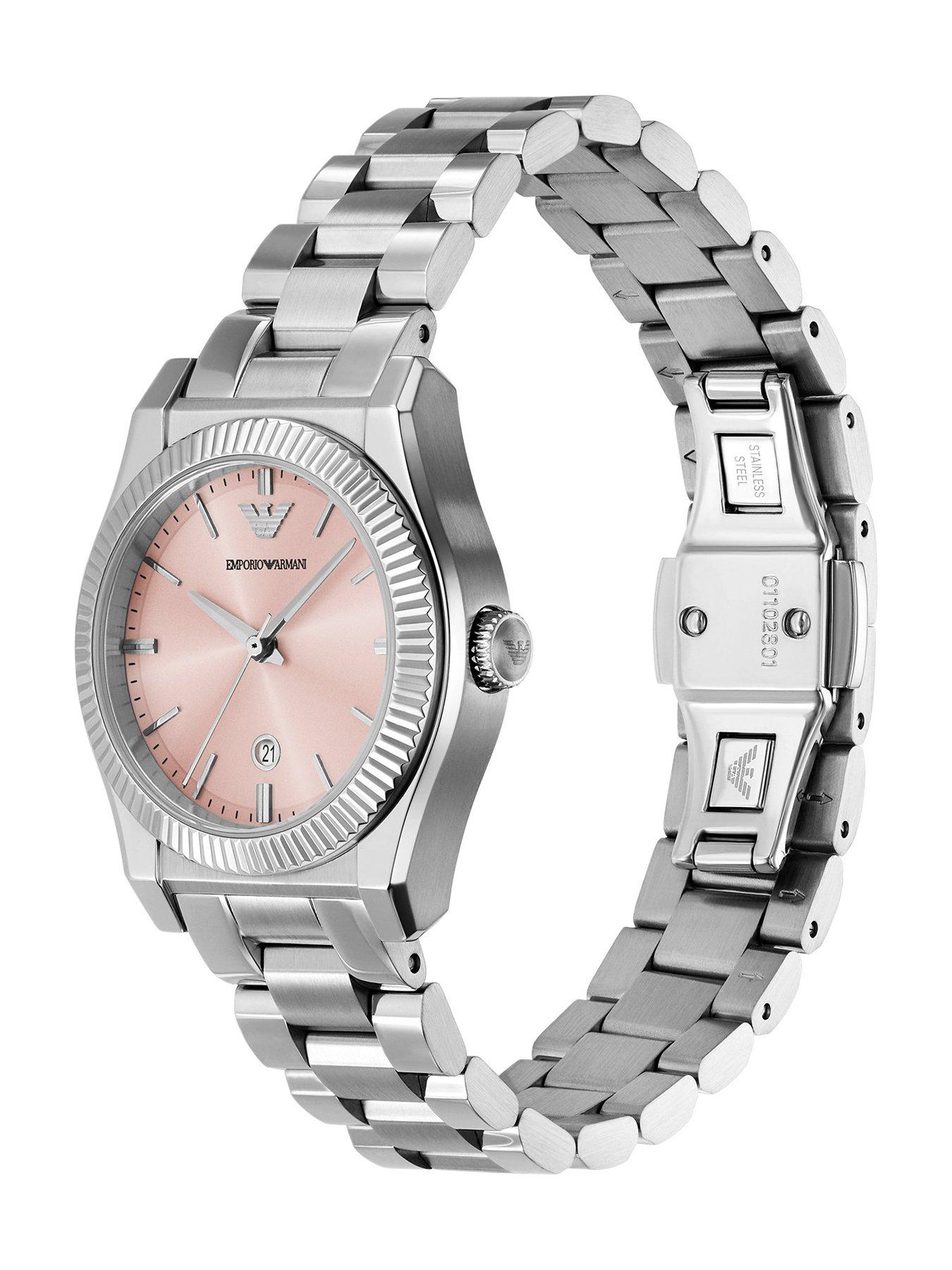  image of emporio-armani-womens-3-hand-date-stainless-steel-watch-ar11658